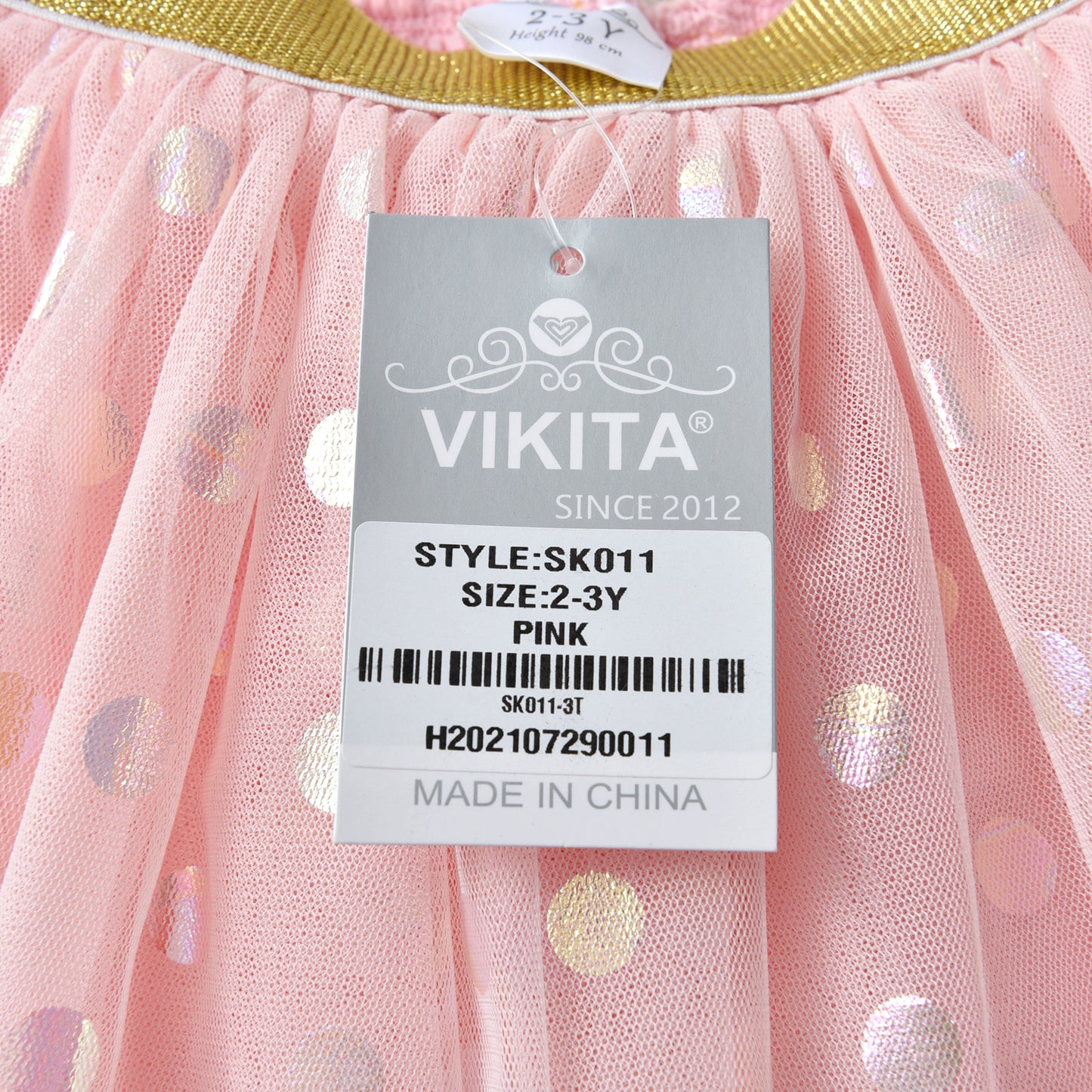 2Y-8Y Pink Spot Layered Tulle Tutu Skirts for Girls Toddler