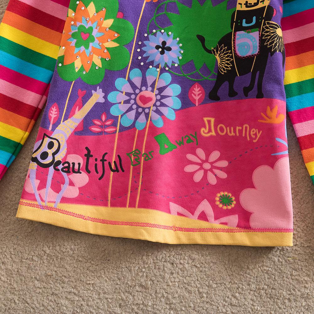 Vikita Colorful Flower Rainbow Long Sleeve T-Shirt + Rainbow Leggings Pant Set