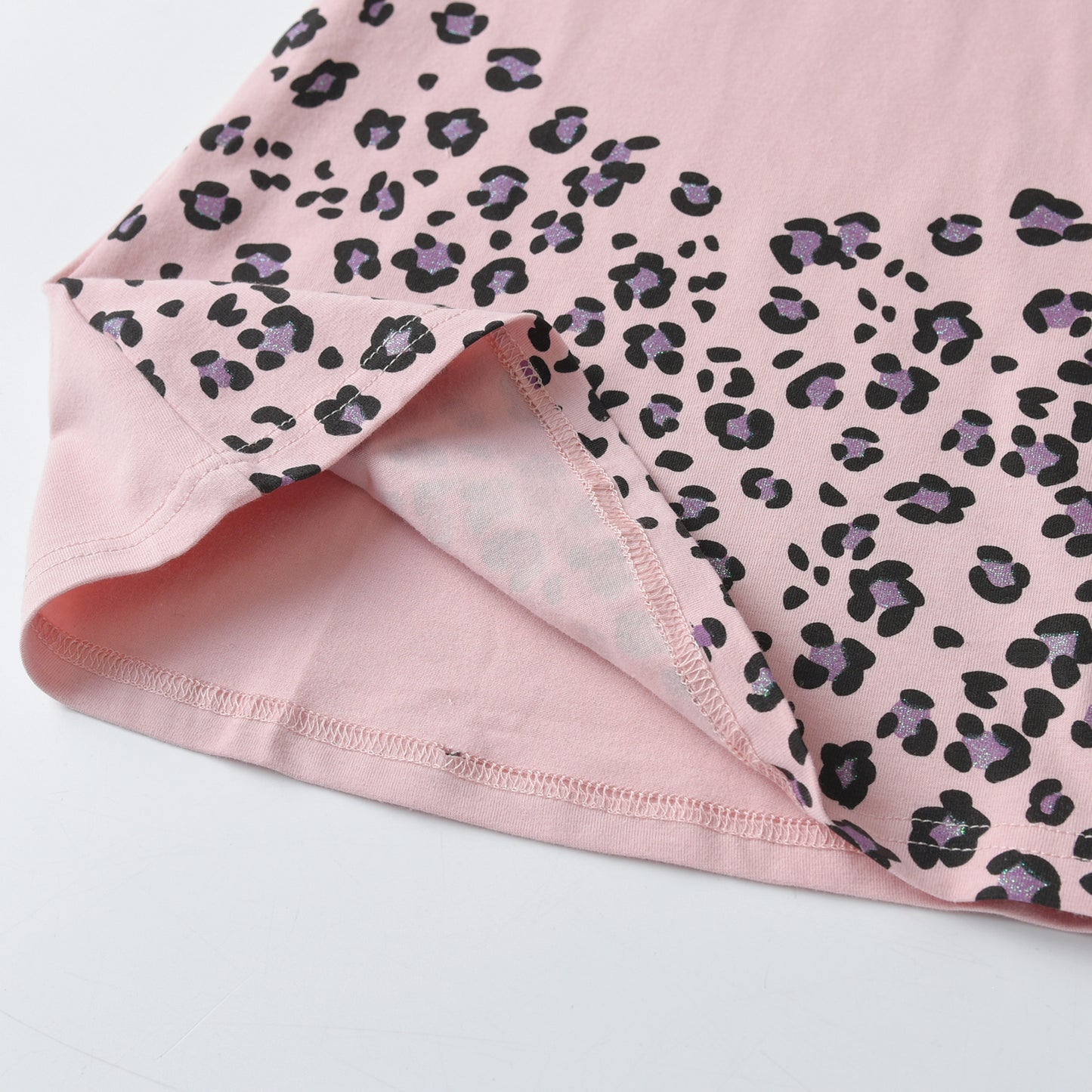 2-8Y Girls Long Sleeve Casual Dress Cute Cat Leopard Print A Line Dress