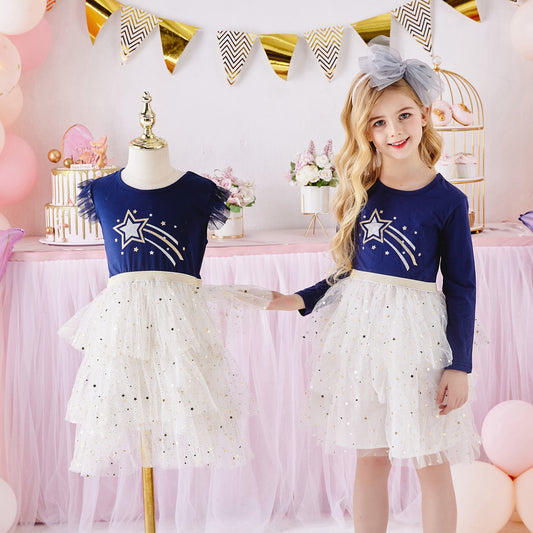 Shiny Star Princess Tulle Girl Toddler Tutu Dress for Birthday Party