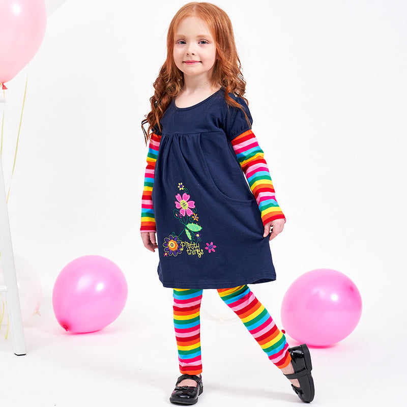 Rainbow Girl Toddler Leggings Skinny Long Cotton Pants