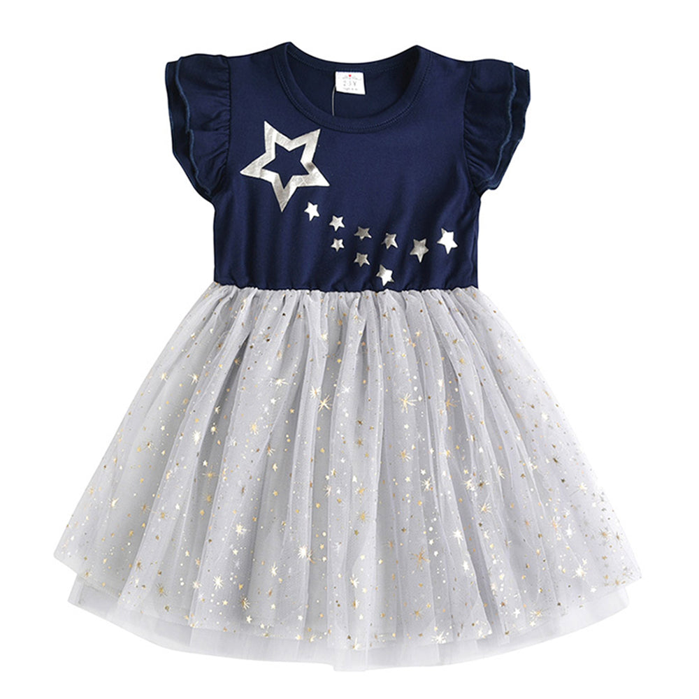 Girls Summer Dress Star Tulle Tutu Dress Birthday Party Princess Dress for Girls Toddler