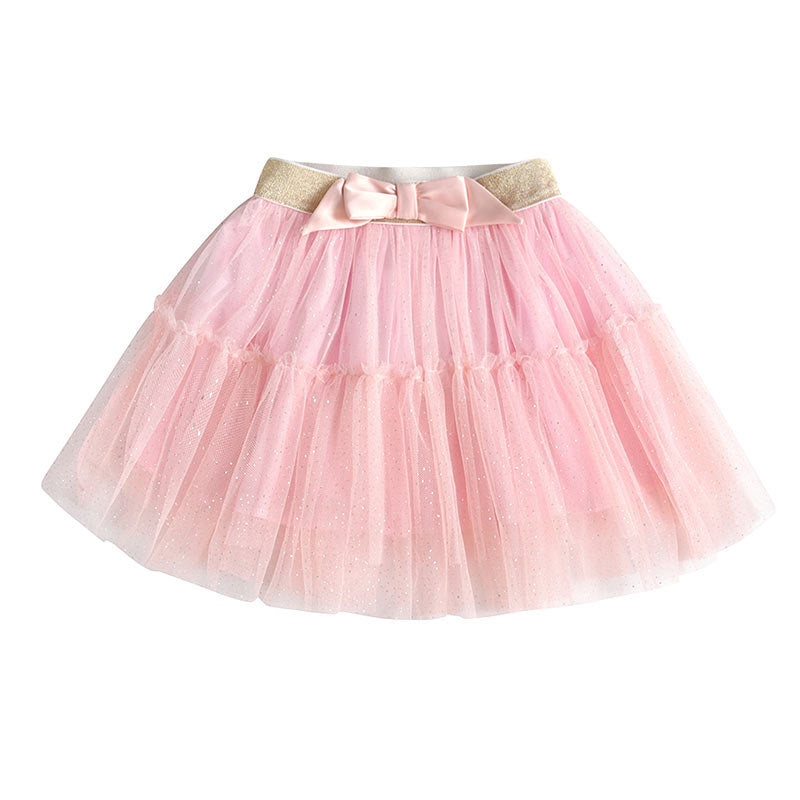 2Y-8Y Toddler Girls Pink Tutu Skirt Sparkly Layer Tulle Dress for Brithday Party