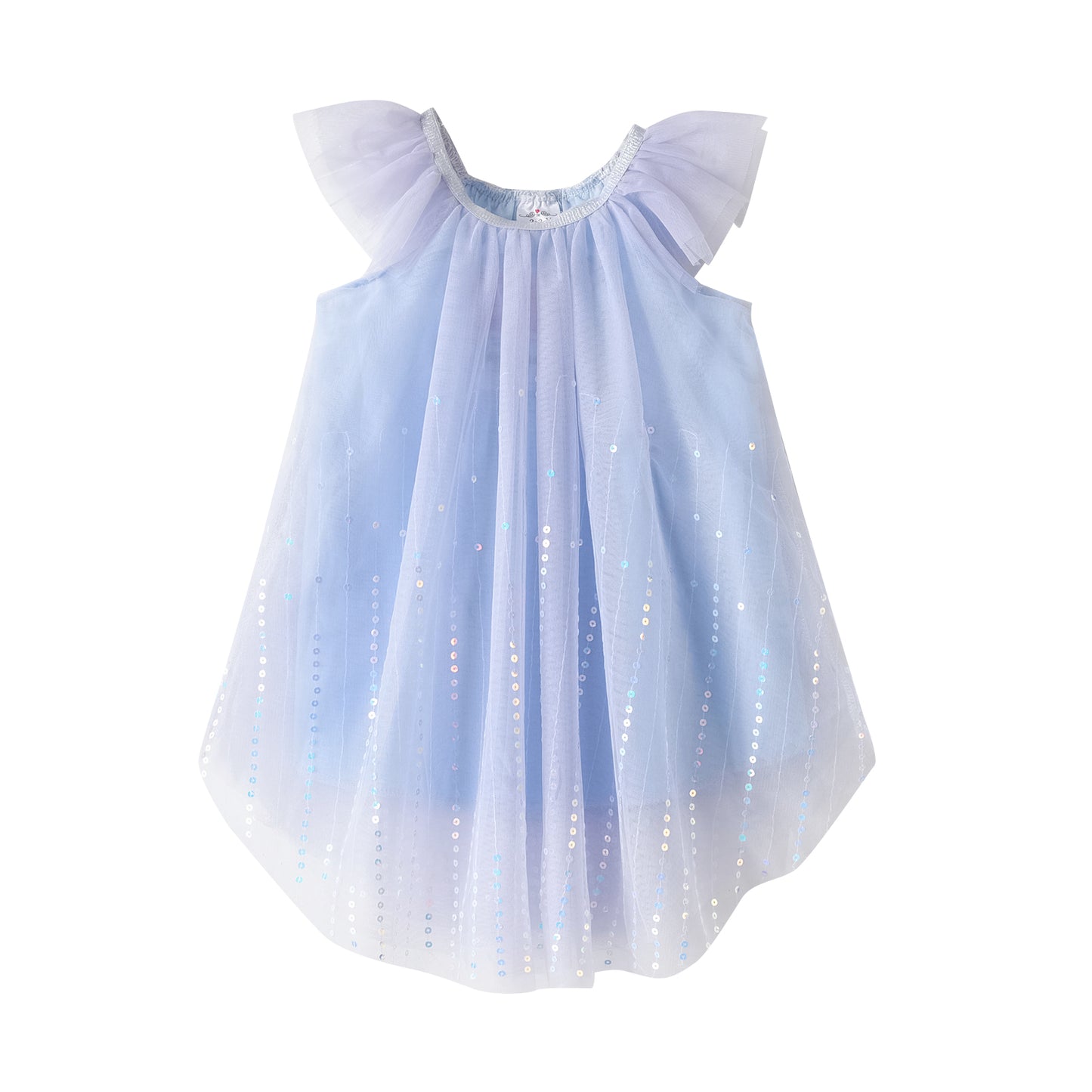 2-8Y Girls Short Sleeve T-Shirt Sparkle Tulle A Line Girls Top