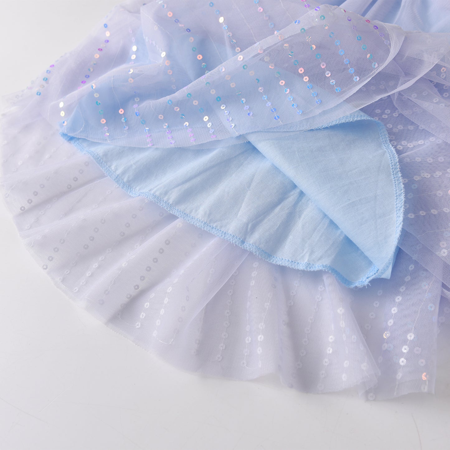 2-8Y Girls Short Sleeve T-Shirt Sparkle Tulle A Line Girls Top