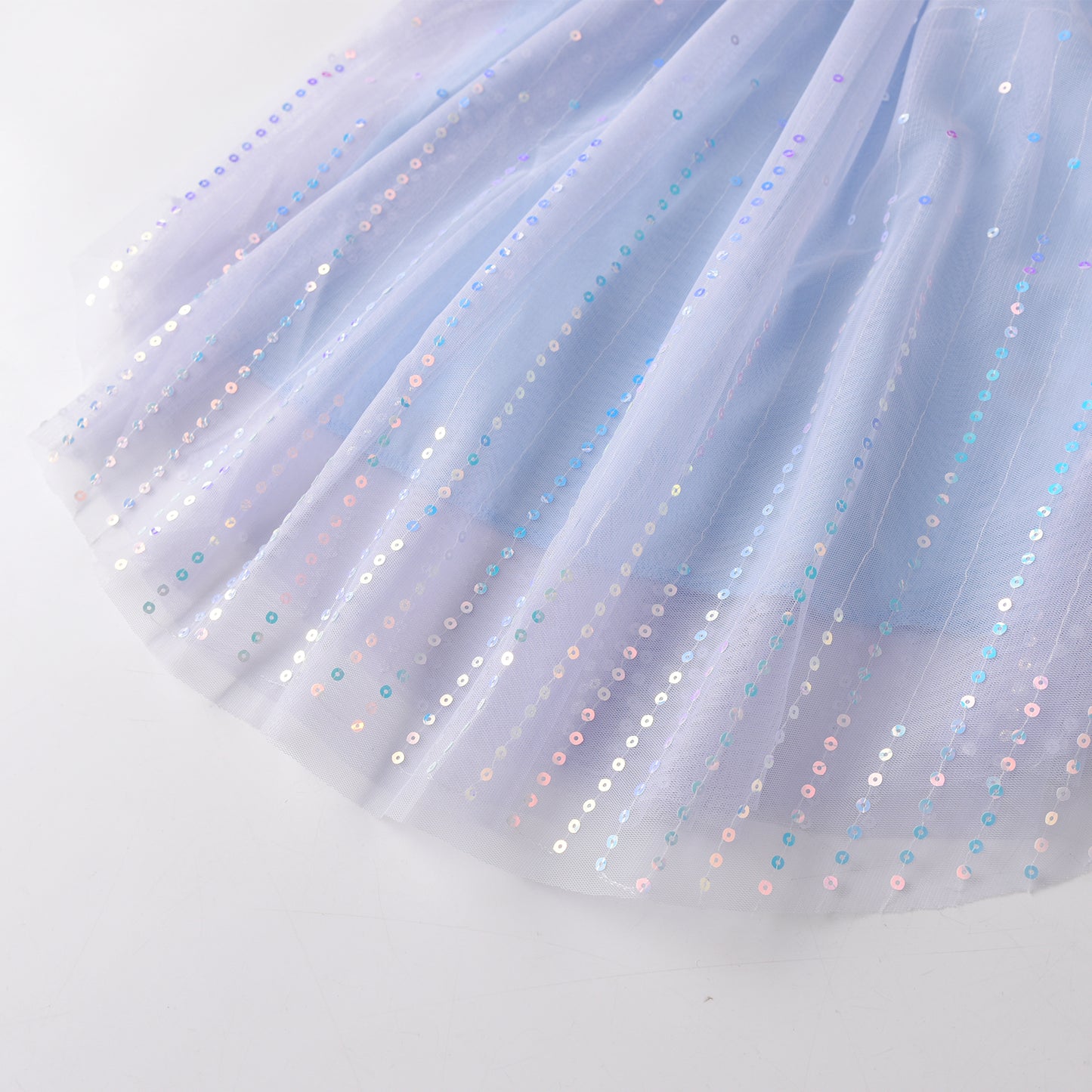 2-8Y Girls Short Sleeve T-Shirt Sparkle Tulle A Line Girls Top