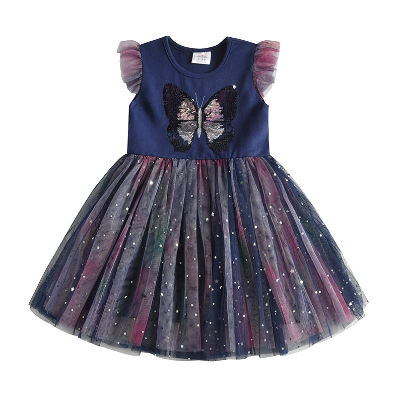Butterfly Perler Beads Toddler Tutu Girl Dress for Daily Party 3-8T