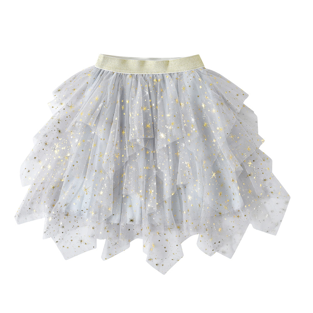 Sequins Star Tulle Skirts Summer Irregular Tutu Skirts for Girls Toddler