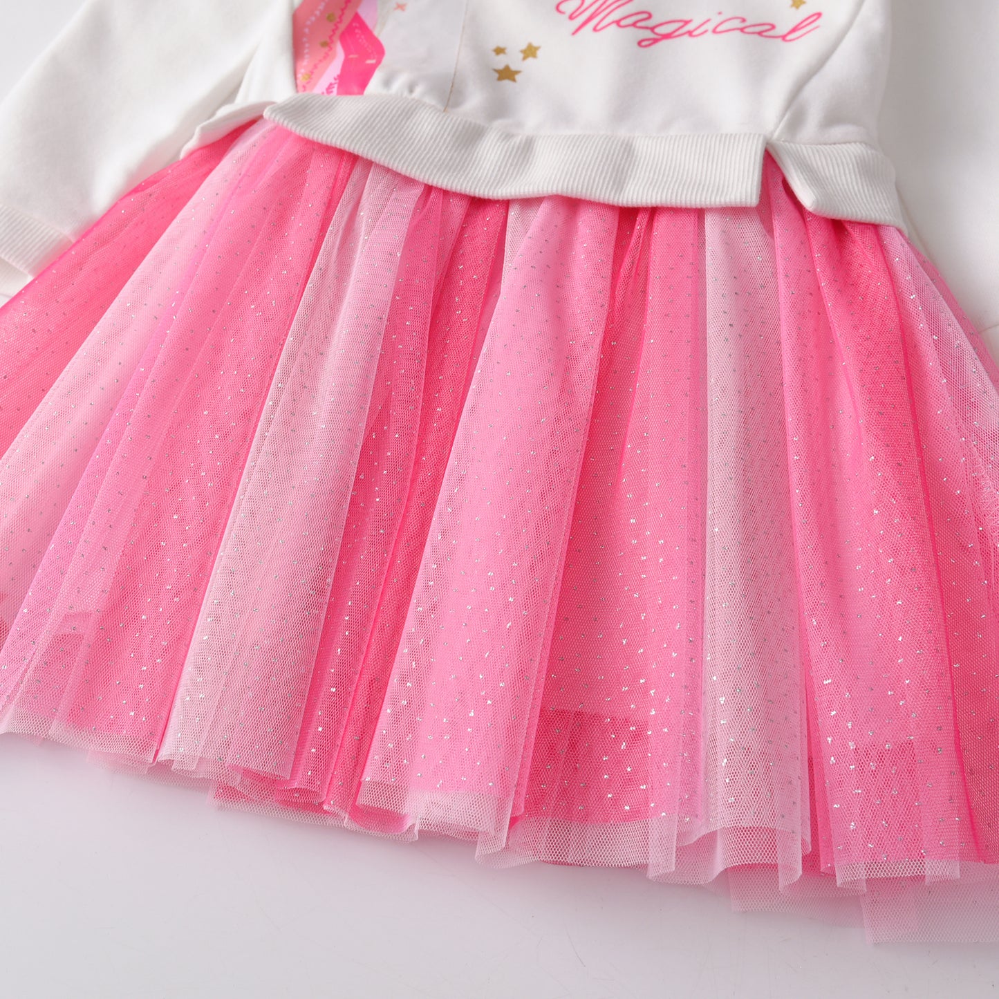 2-8Y Girls Tutu Dress Pink Unicorn with 3D Flower Sweatshirt Top Tutu Dress