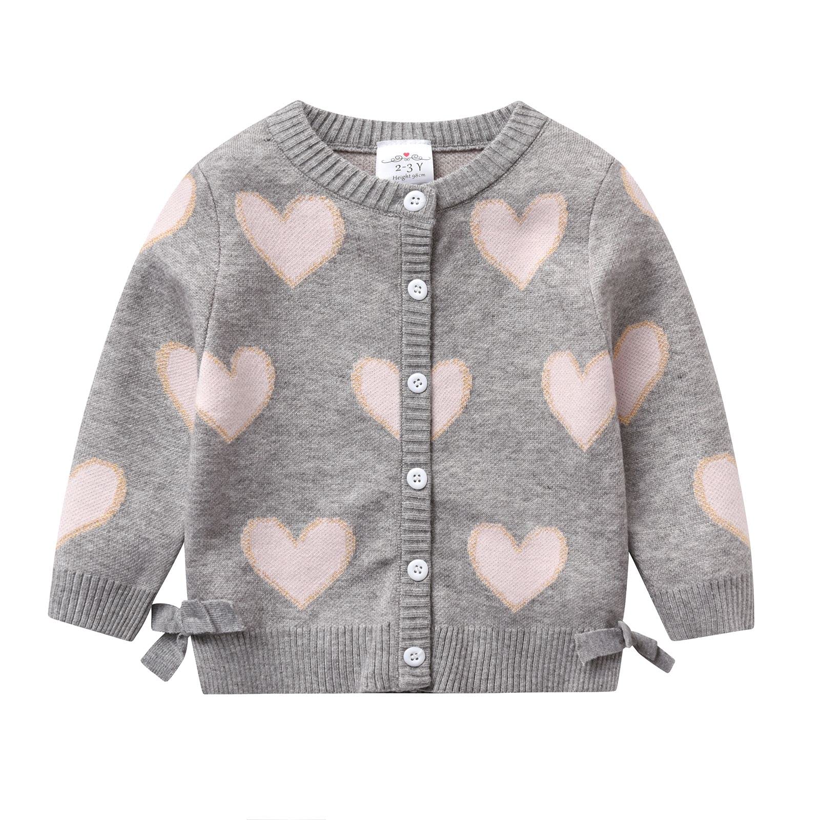 2Y-8Y Girls Clothing Sets Love Heart Pattern Sweater and Leggings for Toddlers Girls