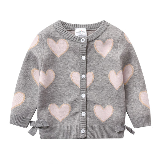 2Y-8Y Girls Clothing Sets Love Heart Pattern Sweater and Leggings for Toddlers Girls
