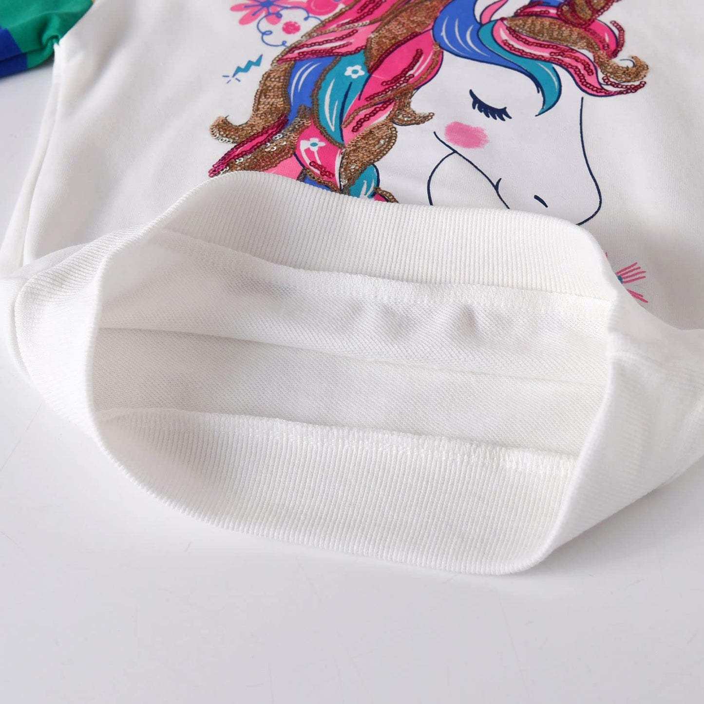 2Y-8Y Girls Clothing Sets Unicorn Pattern Sweatshirt and Rainbow Leggings