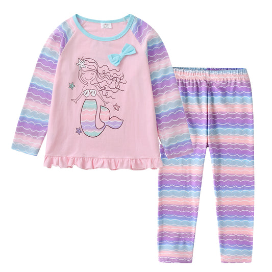 2Y-8Y Girls Clothing Sets Mermaid Tops and Leggings Pants