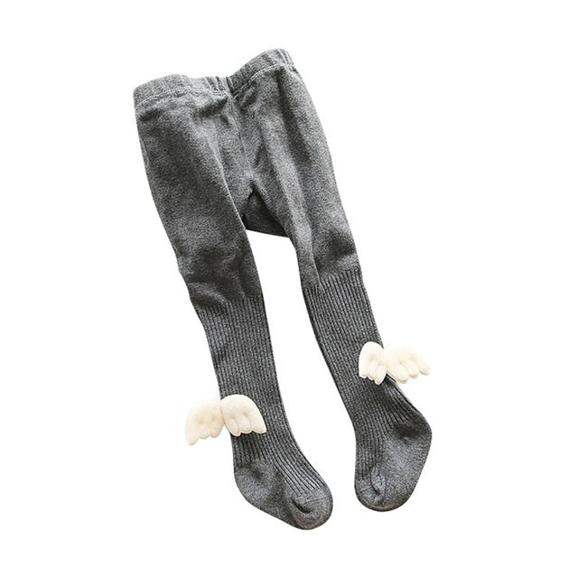 Pantyhose Girl Tights Skinny Stockings Angel Wings Cotton Warm Tights Toddlers Knitted Stocking