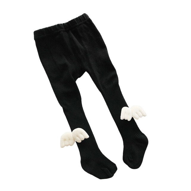 Pantyhose Girl Tights Skinny Stockings Angel Wings Cotton Warm Tights Toddlers Knitted Stocking