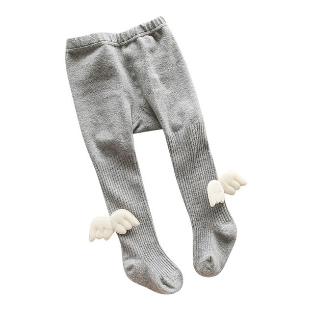 Pantyhose Girl Tights Skinny Stockings Angel Wings Cotton Warm Tights Toddlers Knitted Stocking