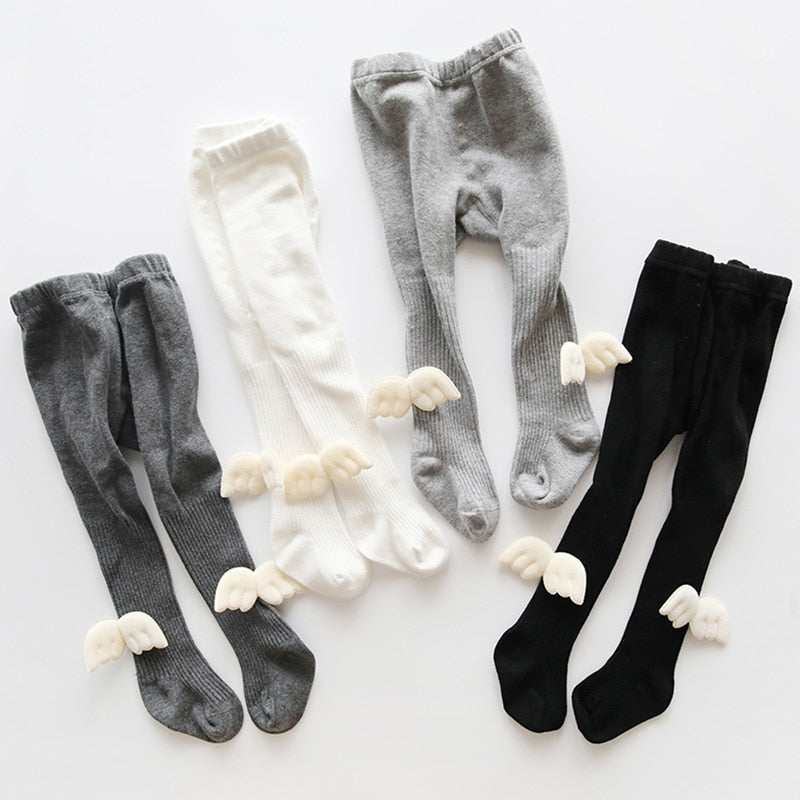 Pantyhose Girl Tights Skinny Stockings Angel Wings Cotton Warm Tights Toddlers Knitted Stocking