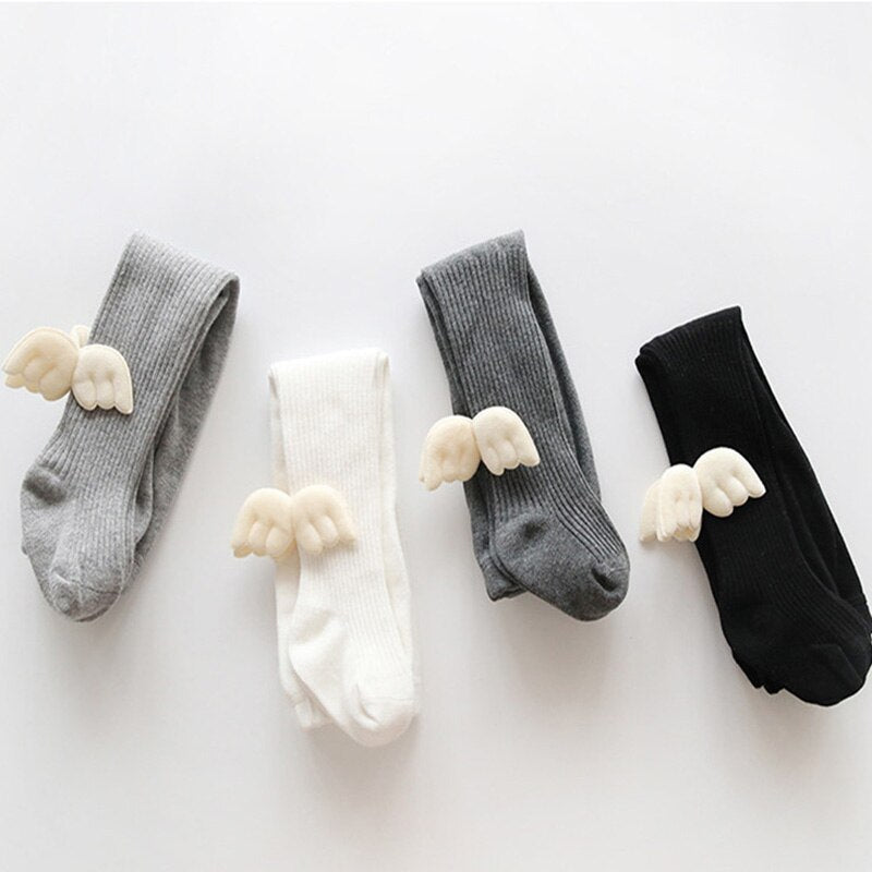 Pantyhose Girl Tights Skinny Stockings Angel Wings Cotton Warm Tights Toddlers Knitted Stocking