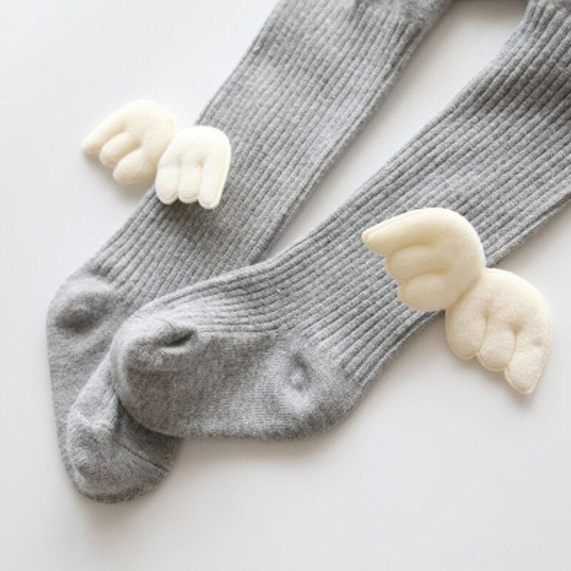 Pantyhose Girl Tights Skinny Stockings Angel Wings Cotton Warm Tights Toddlers Knitted Stocking