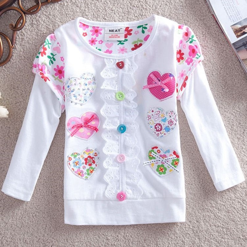 VIKITA T Shirts for Girls Long Sleeve T Shirt Baby T Shirt Child Clothes Wear Tops Cartoon Princess T-shirts for Kids L339 MIX