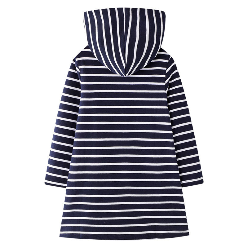 Flamingo A Line Cotton Striped Dresses for Girls Toddler