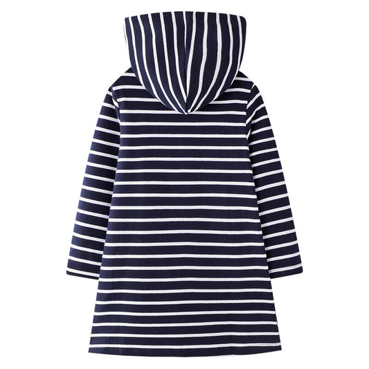 Flamingo A Line Cotton Striped Dresses for Girls Toddler