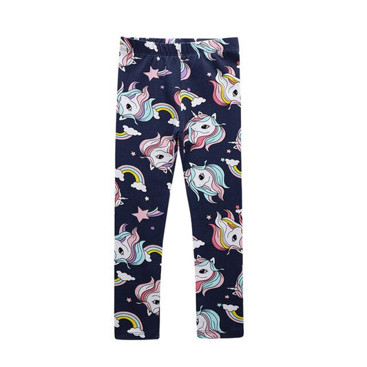 Unicorn Pattern Kids Girl Skinny Leggings Spring Summer Autumn Pencil Pants