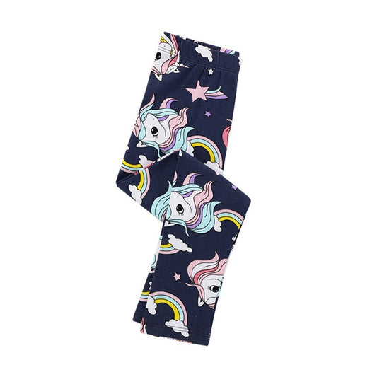 Unicorn Pattern Kids Girl Skinny Leggings Spring Summer Autumn Pencil Pants