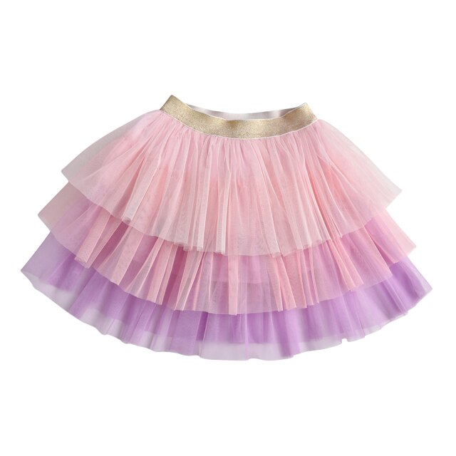 Multilayer Colorful Tutu Cake Skirt Princess Ball Gown Skirt