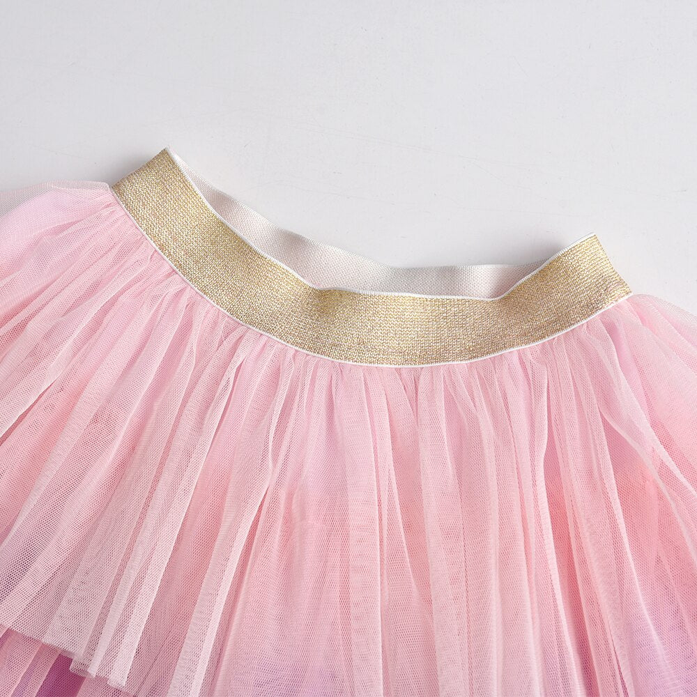 Multilayer Colorful Tutu Cake Skirt Princess Ball Gown Skirt