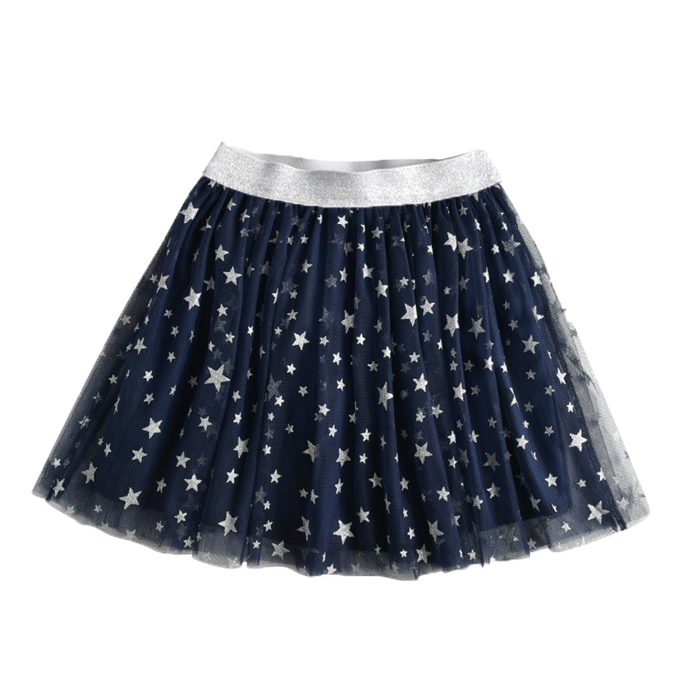 Star Glitter Dance Tutu Skirt for Girl Toddler 3 Layers Tulle Pettiskirt