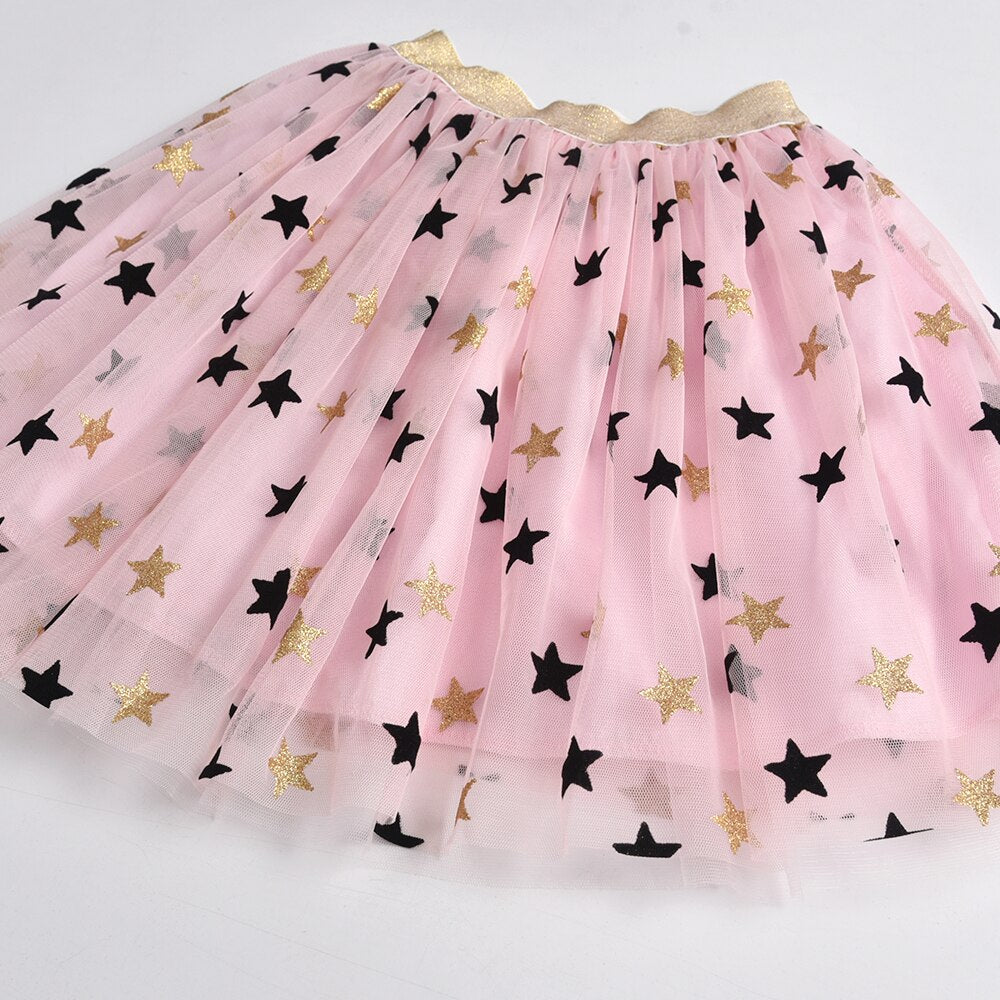 Girls Skirts Ballet Dance Star Pettiskirts Toddlers Multilayer Mesh Skirts