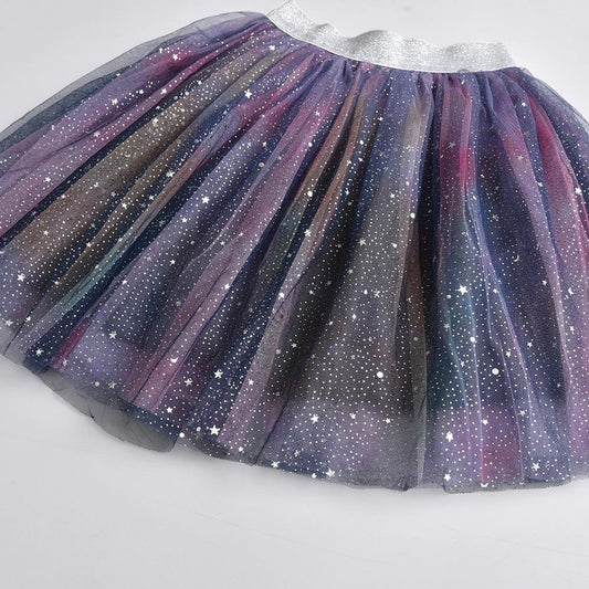 Starry Sky Princess Tutu Skirts Party Dance Ballet Skirt