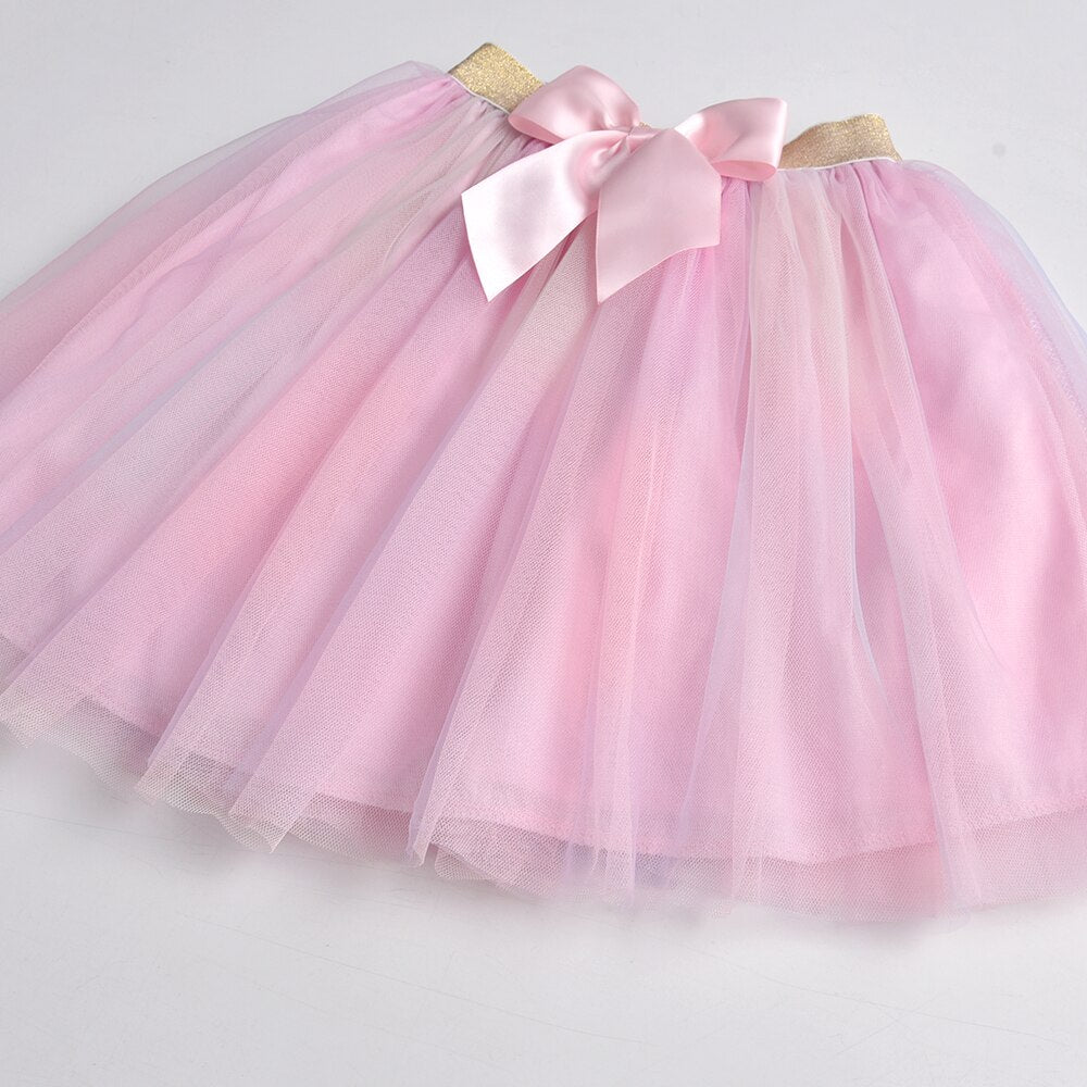Princess Tutu Girl Toddler Birthday Party Bow Skirt