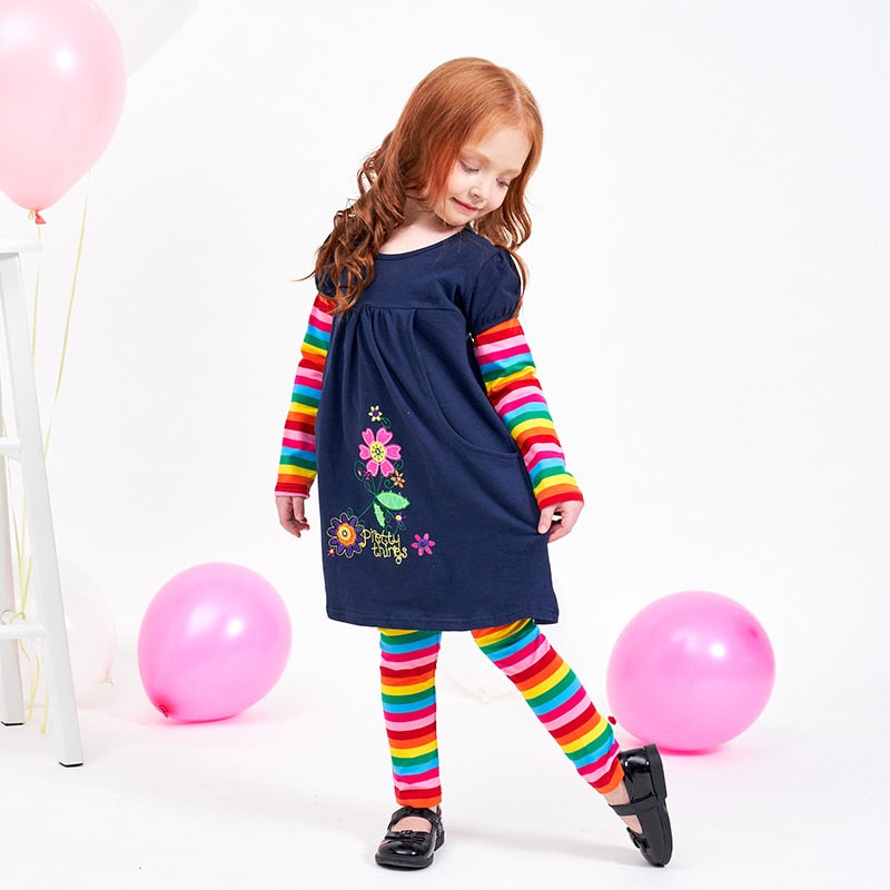Rainbow Girl Toddler Leggings Skinny Long Cotton Pants
