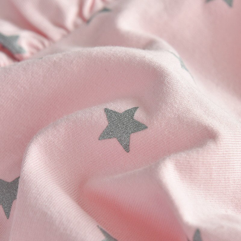 2Y-8Y Girls Summer Dress Star Pattern Pink Tulle Tutu Dress Sleeveless Kids Dress