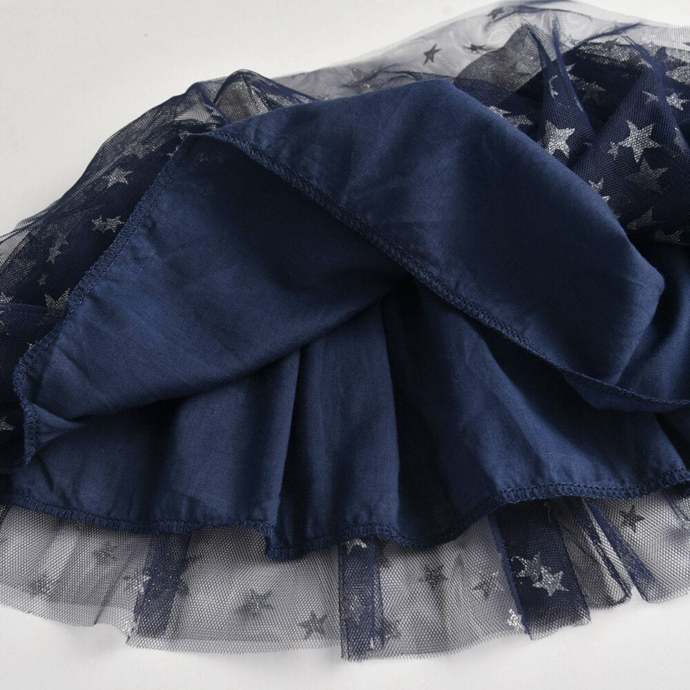 Star Glitter Dance Tutu Skirt for Girl Toddler 3 Layers Tulle Pettiskirt
