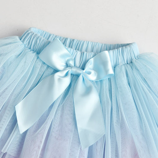 Colorful Bow Layered Princess Girl Toddler Skirts