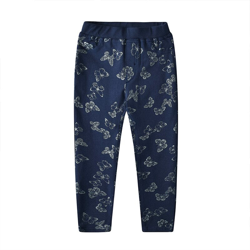 Sequins Butterfly Tops and Blue Legging Pants Set for Girl Toddler 3-8T