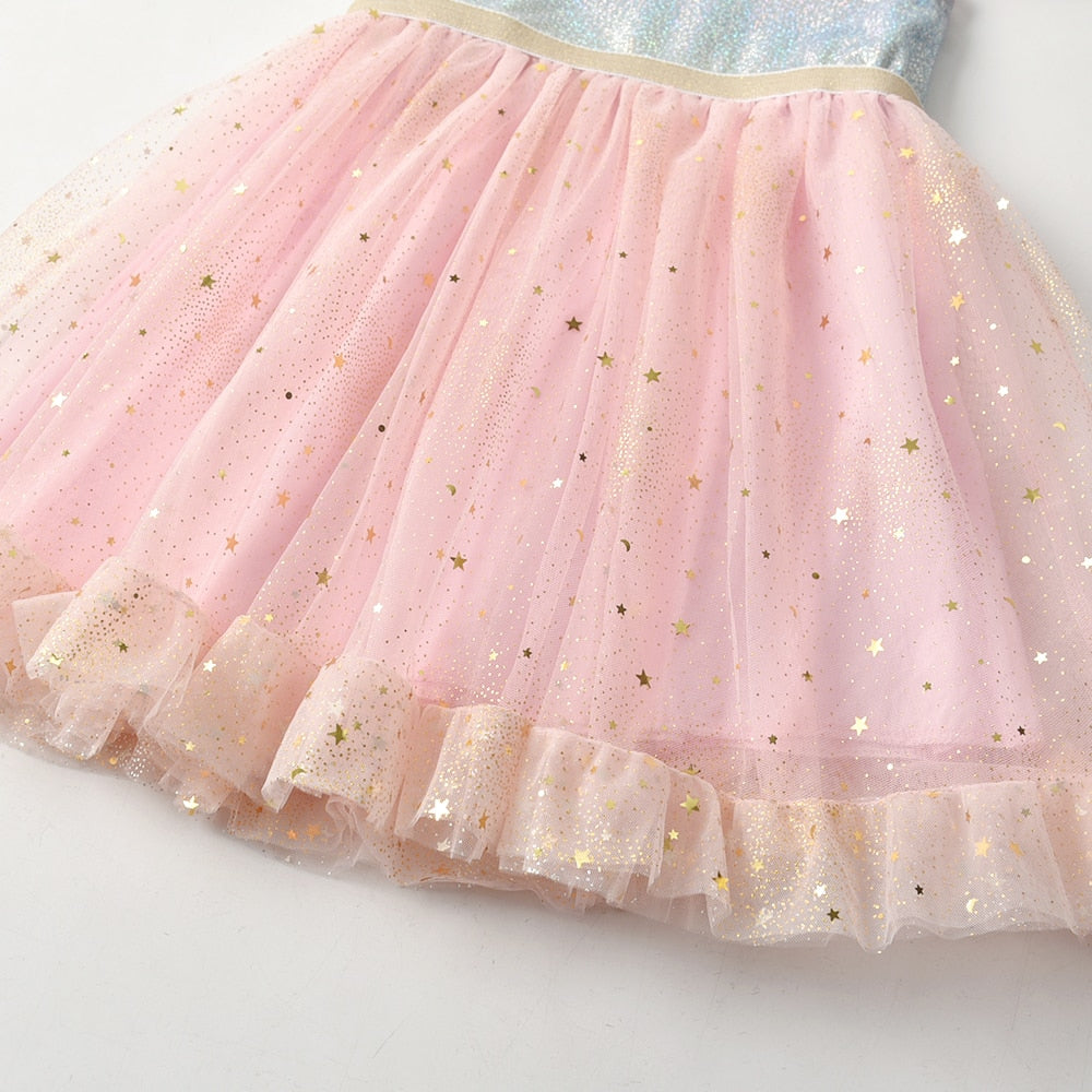 Pink Princess Ruffle Girl Toddler Party Brithday Tutu Dress