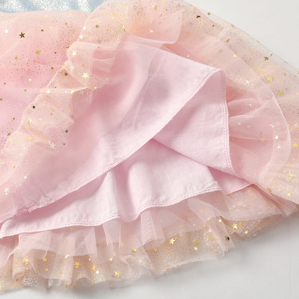Pink Princess Ruffle Girl Toddler Party Brithday Tutu Dress