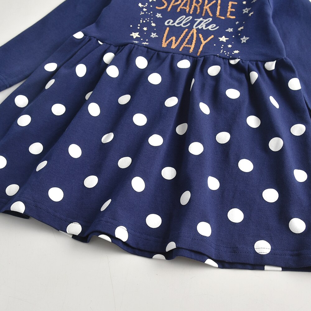 Christmas Sparkle all the why Spot Cord Dress Girl Toddler Cotton Long Sleeve Dress