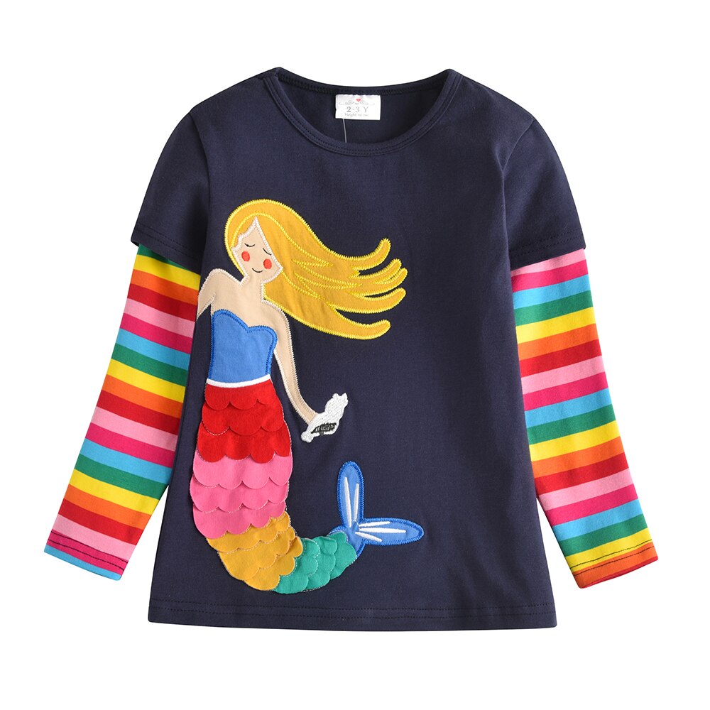 Rainbow Mermaid Top T-Shirt and Rainbow Leggings Pants 2PCS Girl Toddler Clothing Sets