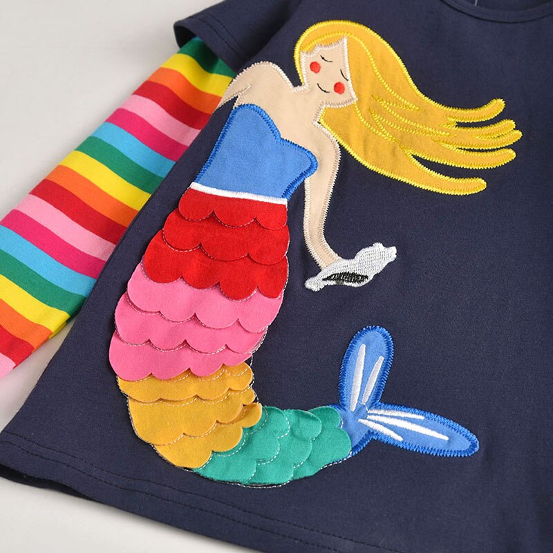 Rainbow Mermaid Top T-Shirt and Rainbow Leggings Pants 2PCS Girl Toddler Clothing Sets