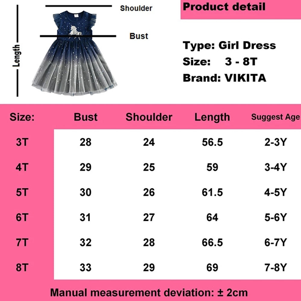 Girls Princess Dress Summer Flare Sleeve Star Sequins Kids Sweet Party Elegant Dress