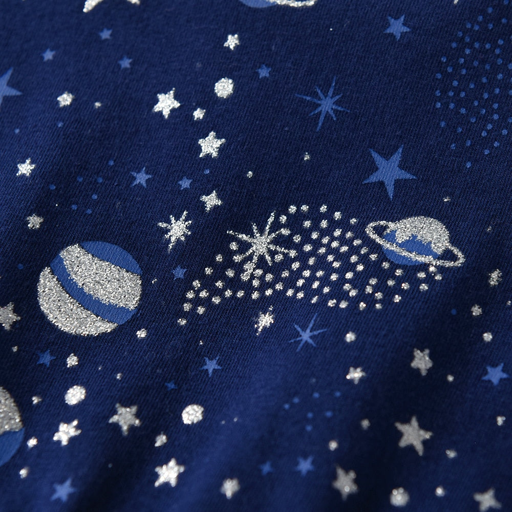 Girls Princess Dress Summer Flare Sleeve Star Sequins Kids Sweet Party Elegant Dress