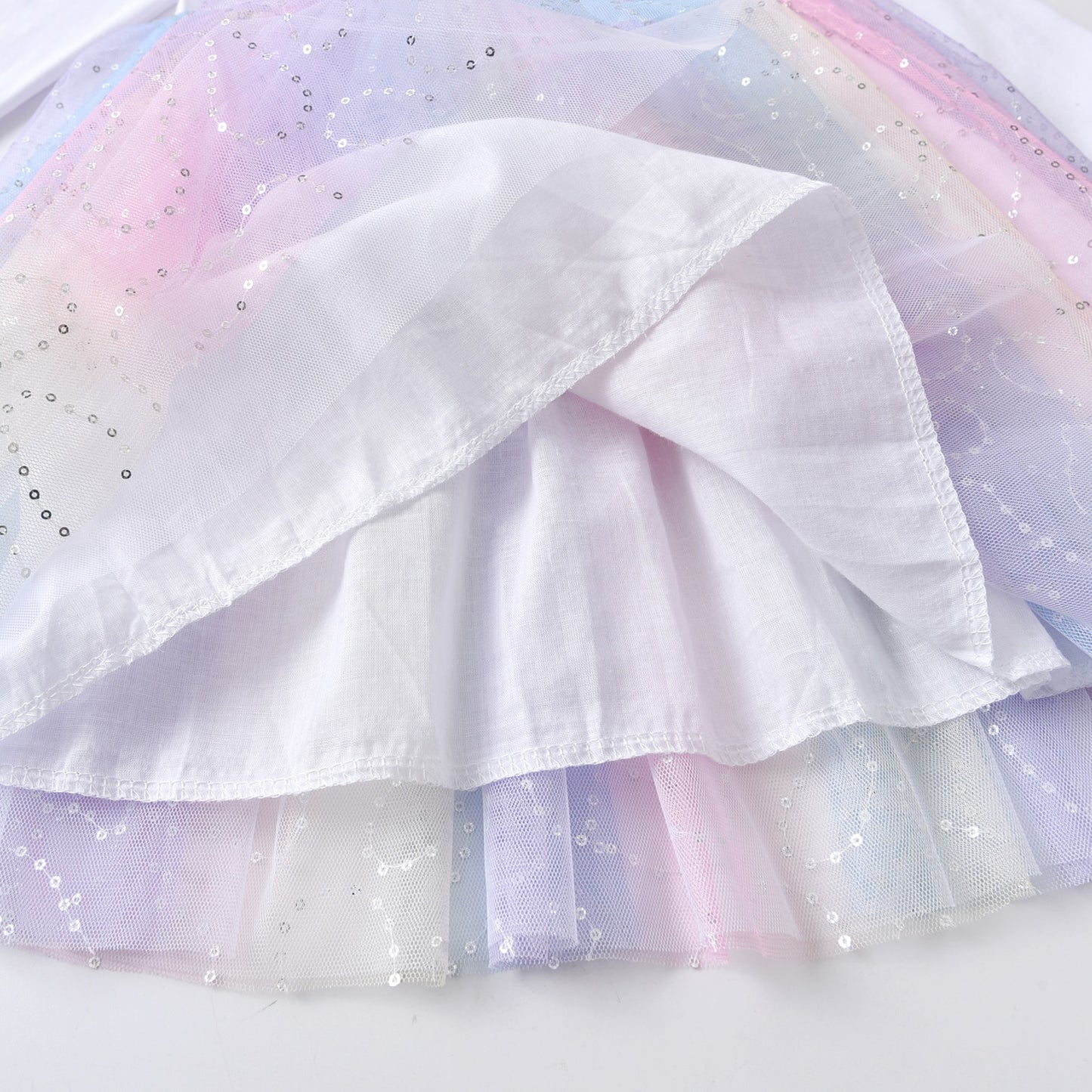 Sequins Unicorn Designer Tutu Dress Princess Pink Long Sleeve Girl Toddler Dress 3-8T