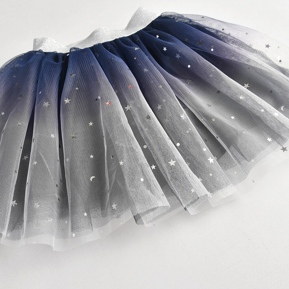Girl Toddler Tutu Skirt Sequins Princess Layered Casual Tulle Skirt