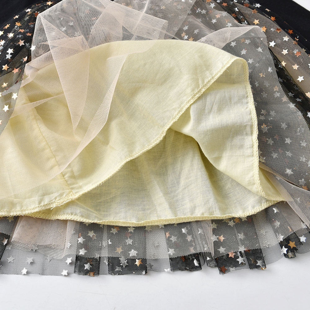 Little Heart Star Sequins Tutu Dress for Toddler Girl 3-8T
