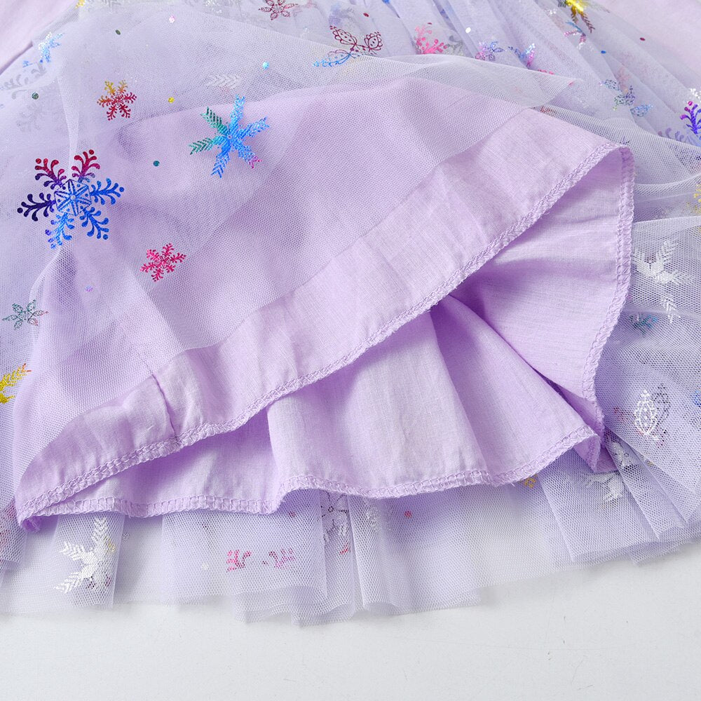 Sea World Mermaid Pattern Girl Toddler Long Sleeve Tutu Birthday Dress